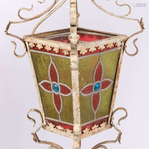 A wrought iron lantern, 20th century.