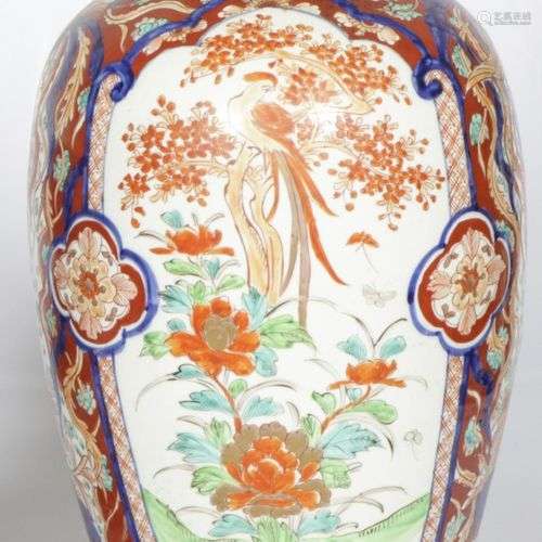 A large porcelain baluster vase with Imari decor, Japan, 20t...