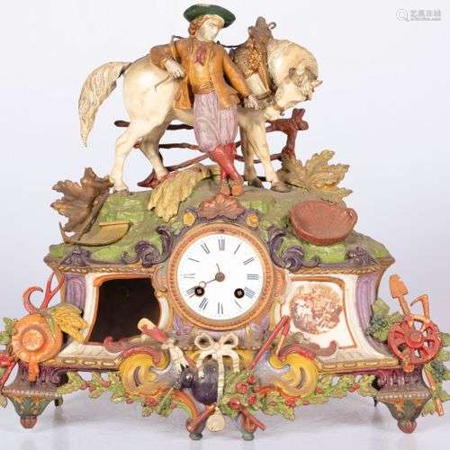 A ZAMAK Vincenti & Cie. chimney clock, France, late 19th cen...
