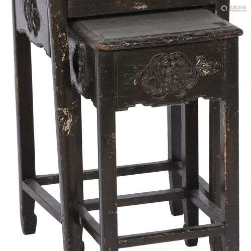 A set of (2) Asian side tables, China, 20th century.