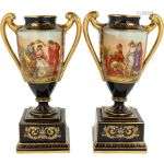 A pair of (2) Royal Vienna vases with mythological scenes.