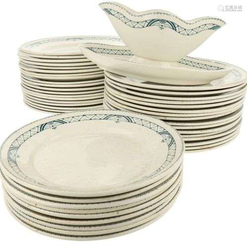 A part set dinner service, marked underneath: d'Antin, Franc...