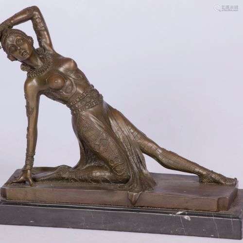 A bronze statuette of an oriental dancing lady (later cast) ...