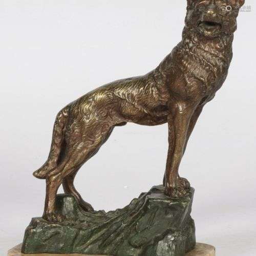 A bronze sculpture of a German shepherd, Germany, 20th centu...