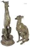 A set of (2) bronze greyhounds, 20th century.