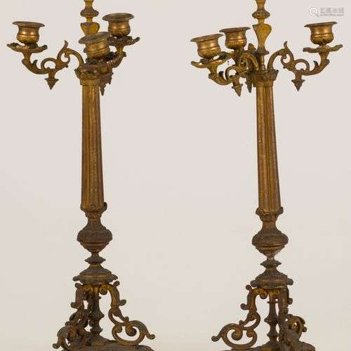 A set of (2) ZAMAC Charles X-style candelabra, France, late ...