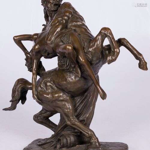 A bronzesculpture depicting a virgin carried off by a centau...