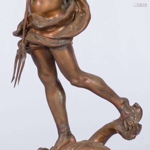 A ZAMAC sculpture of Perseus slaying the kraken.