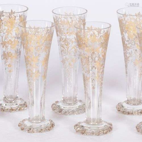 A set of (8) crystal cut glasses, 1st half 20th century.