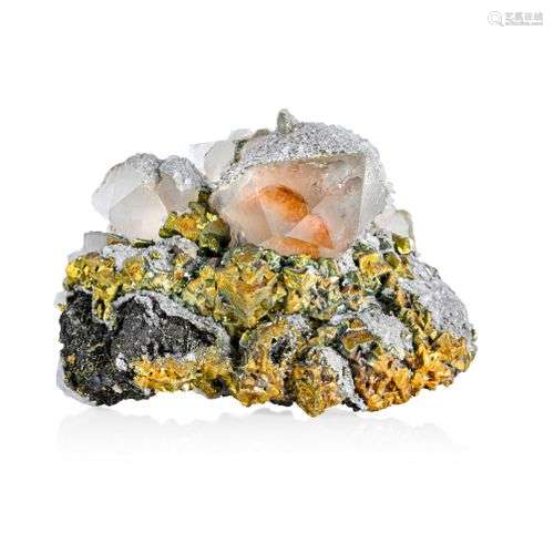 MAGNIFIQUE QUARTZ FANTOME ET CHALCOPYRITE HUNAN CHINE (22cm)