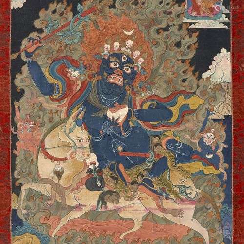 THANGKA DE PALDEN LHAMO, Tibet, début du XXe siècle La divin...
