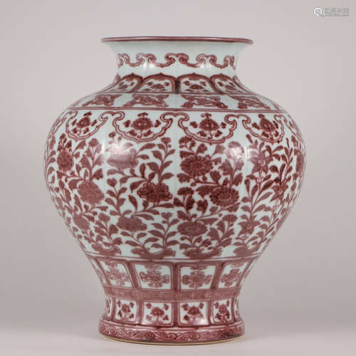 An Underglaze-Red Interlocking Lotus Jar