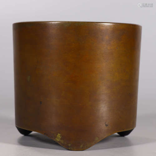 A Bronze Cylindrical Incense Burner
