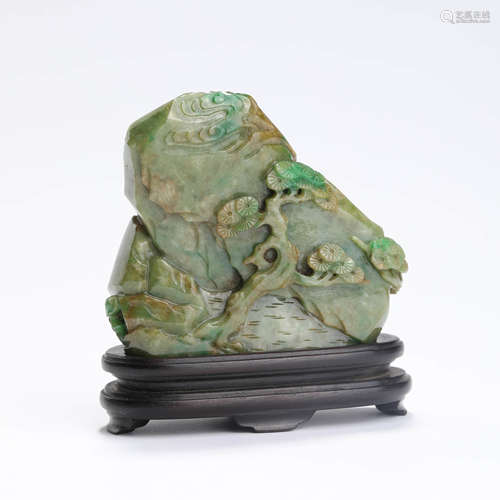 A Carved Jadeite Mountain Boulder