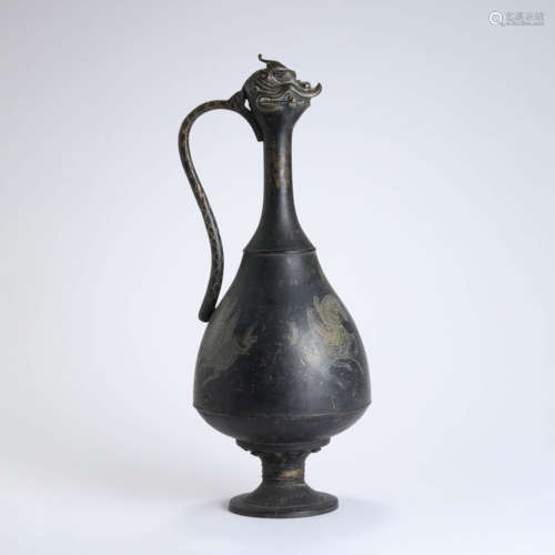 A Bronze Beast-Head-Formed Ewer