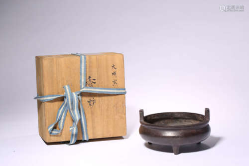 A Bronze Tripod Incense Burner