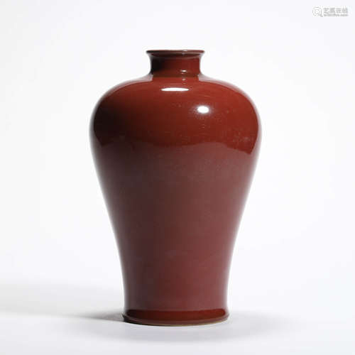 An Altar Red Glaze Meiping Vase