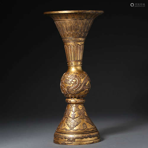 A Gilt Bronze Beaker Vase