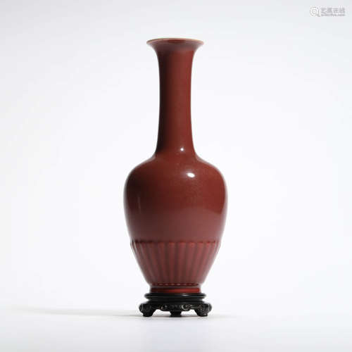 An Altar Red Glaze Bottle Vase