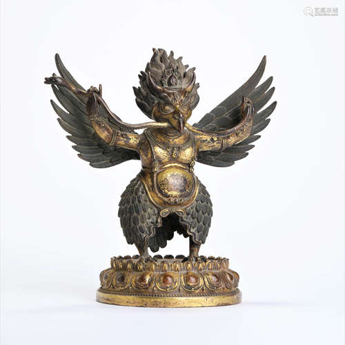 A Gilt Bronze Statue Of Mythical Bird