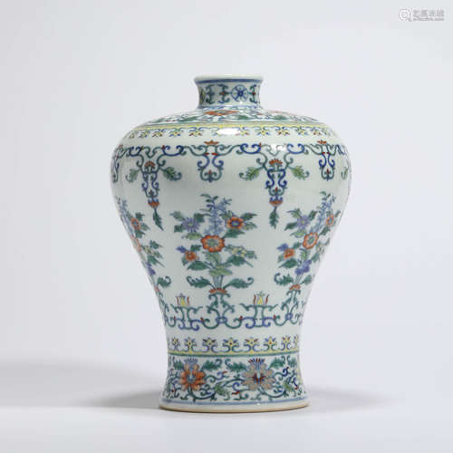 A Doucai Interlocking Lotus Floral Meiping Vase