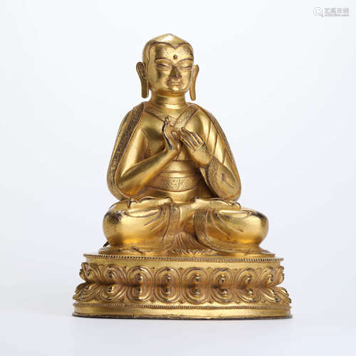 A Gilt Bronze Statue Of Guru