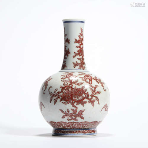 An Underglaze-Red Sanduo Bottle Vase