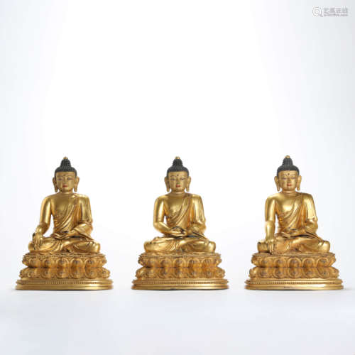 A Gilt Bronze Buddhas Of Three-Periods