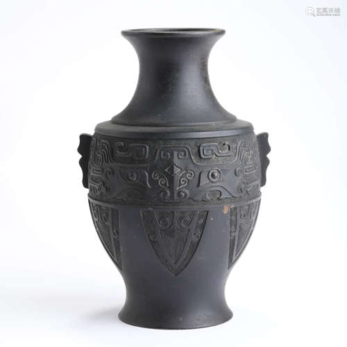 An Archaistic Bronze Beast Pattern Vase, Zun