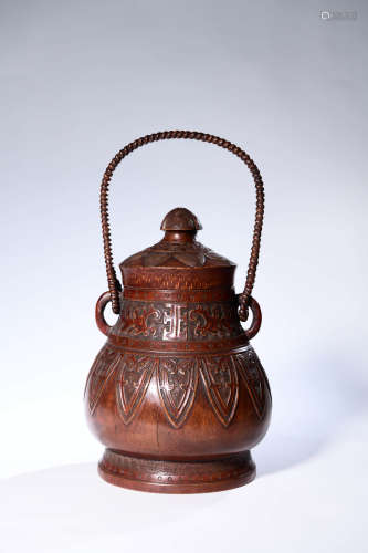 An Archaistic Style Bamboo Loop-Handle Pot