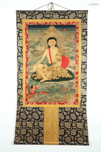 An Embroidered Thangka Of Milarepa