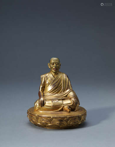 A Gilt Bronze Statue Of Lama