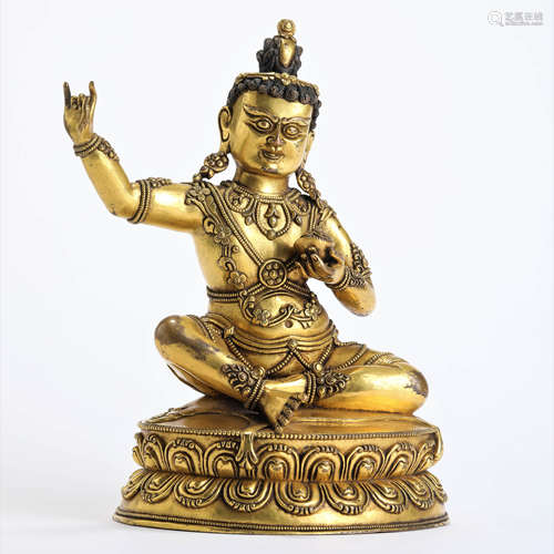 A Gilt Bronze Statue Of Mahasiddha