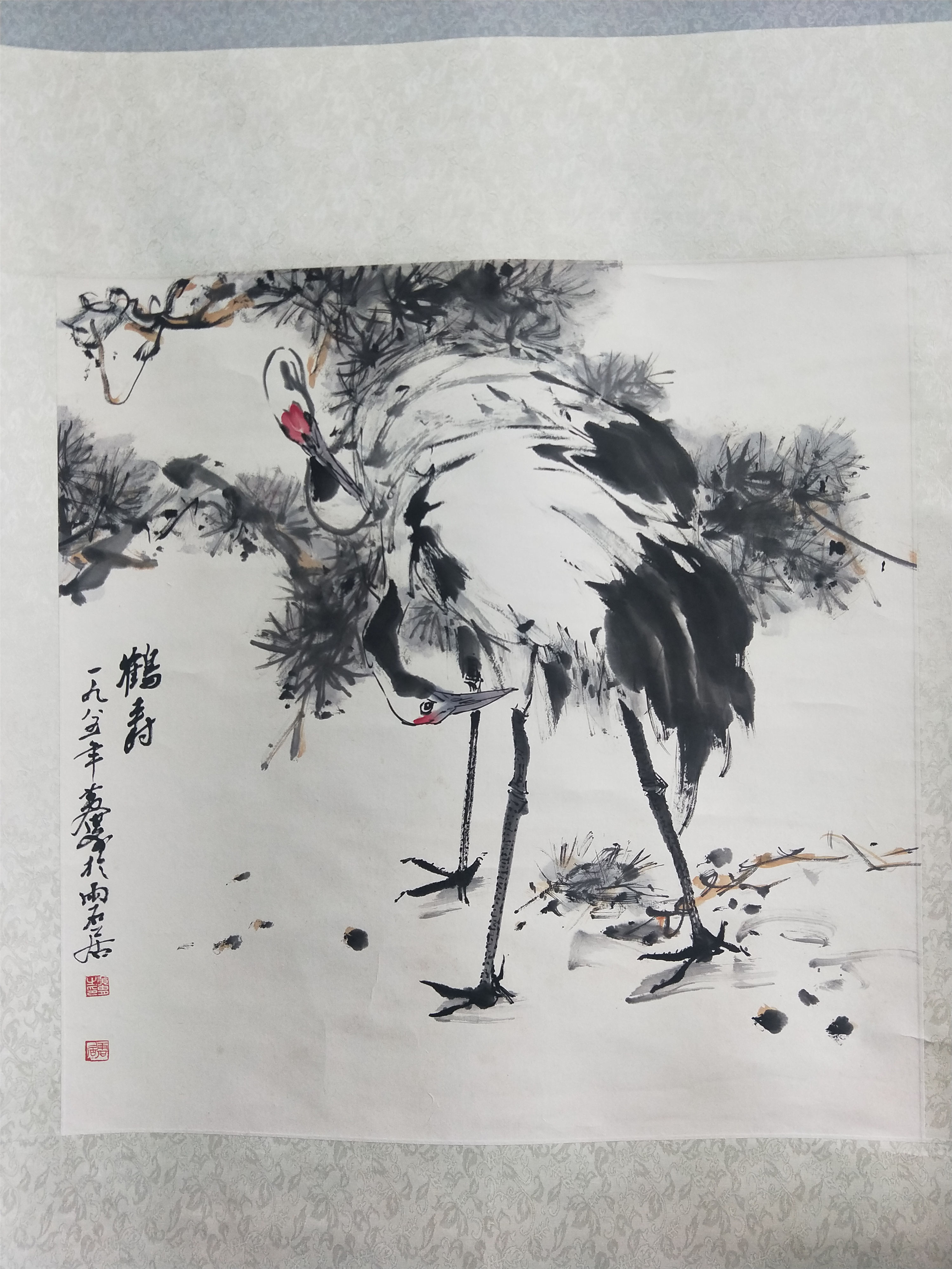 松鹤延年国画优秀作品图片