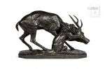 Antoine Louis BARYE (1796-1875) Cerf attaqué par une lionne ...