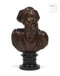 Portrait en buste de Titien Epreuve en bronze à patine brune...