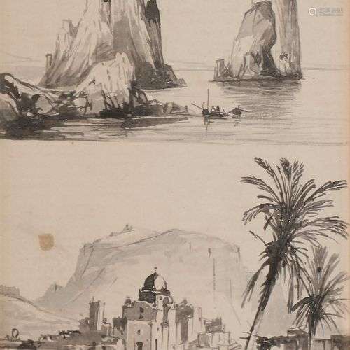 Conzalvo CARELLI (Naples 1818 - 1900) Vues de Capri Deux plu...