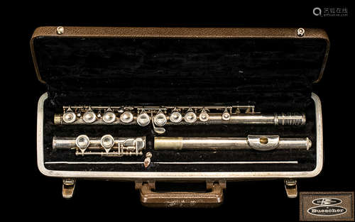 Vintage Buescher Silver Plated Flute Model name 'Aristocrat'...