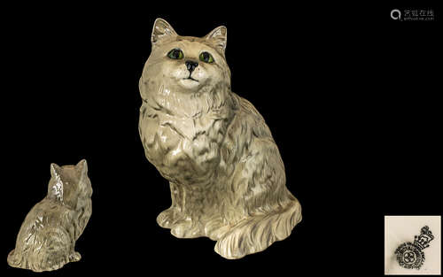 Royal Doulton Large Hand Painted Cat Figure ' Persian Cat ' ...