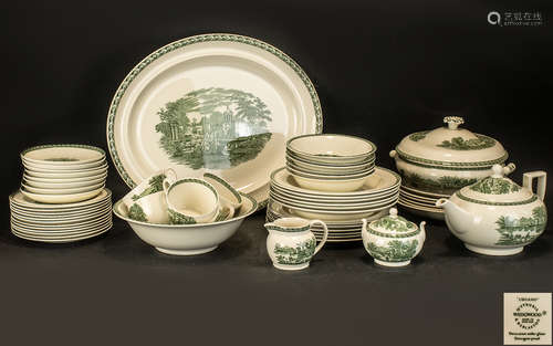 Wedgwood 'Lugano' Green Dinner Service, comprising: 6 x 9'' ...