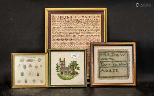 Collection of Four Samplers, comprising an alphabet sampler ...