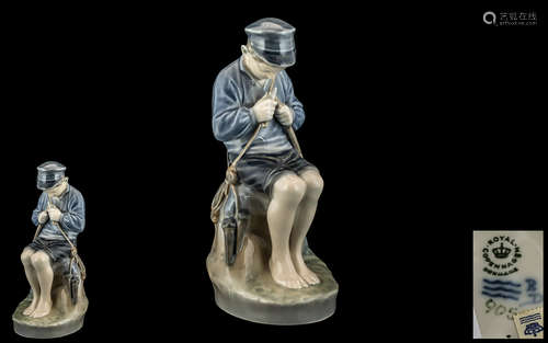 Royal Copenhagen SIgned Fine Quality Porcelain Figure ' Boy ...