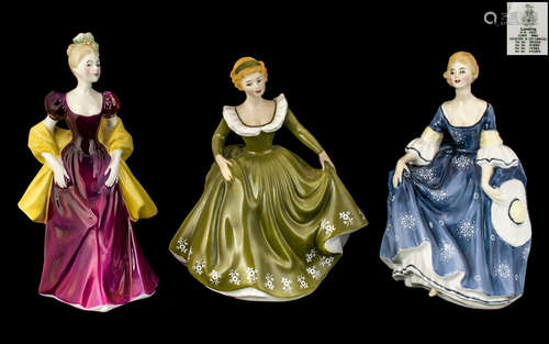 Three Royal Doulton Figures, Hilary, HN2335, 8 inches high, ...