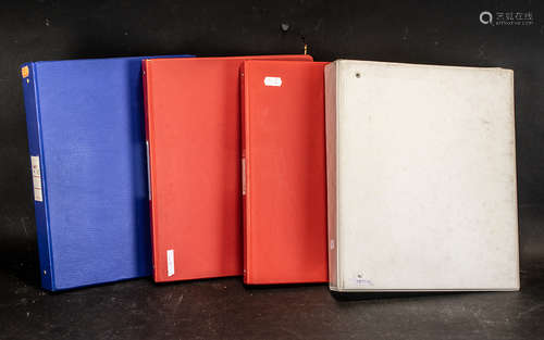 Set of four binders containing stamps from all over the worl...