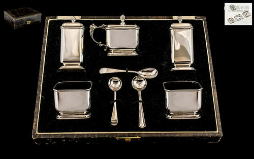 Art Deco Period Superior Quality Sterling Silver ( 5 ) Piece...