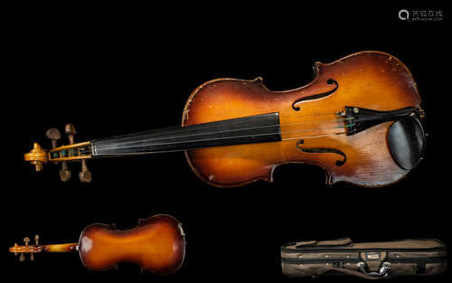 Violin In Canvas Case and Bow. Please See Accompanying Image...