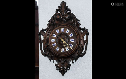 Antique Black Forest Wall Clock, highly carved Black Forest ...