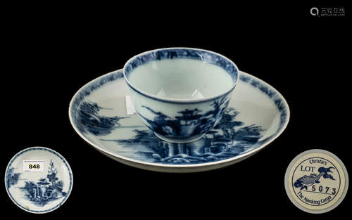 Nanking Cargo: Chinese 18th Century Tea Cup and Saucer, deco...