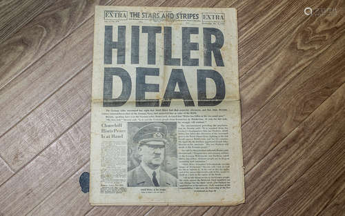 The Stars and Stripes Original Newspaper ' Hitler Is Dead ',...