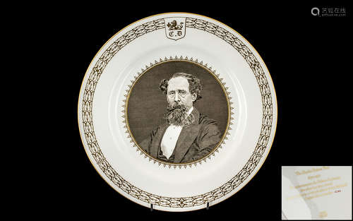 Spode Charles Dickens Centenary Plate in bone china, 1870 -1...